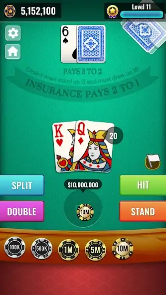 Скачать Blackjack 21 - Classic Casino [MOD Бесконечные монеты] на Андроид