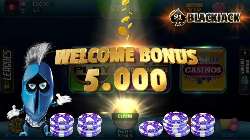 Скачать Блэкджек 21 Онлайн игры казино [MOD Много монет] на Андроид