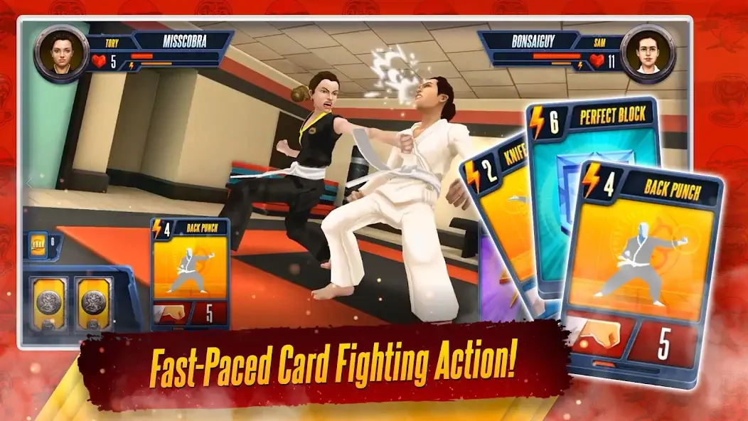 Скачать Cobra Kai: Card Fighter [MOD Много монет] на Андроид