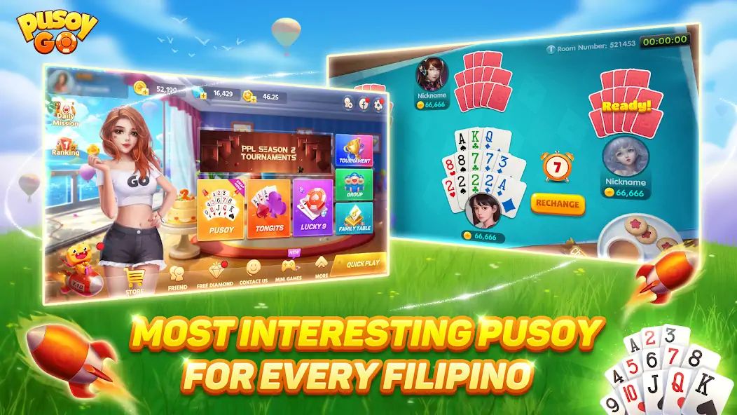 Скачать Pusoy Go-Competitive 13 Cards [MOD Бесконечные деньги] на Андроид