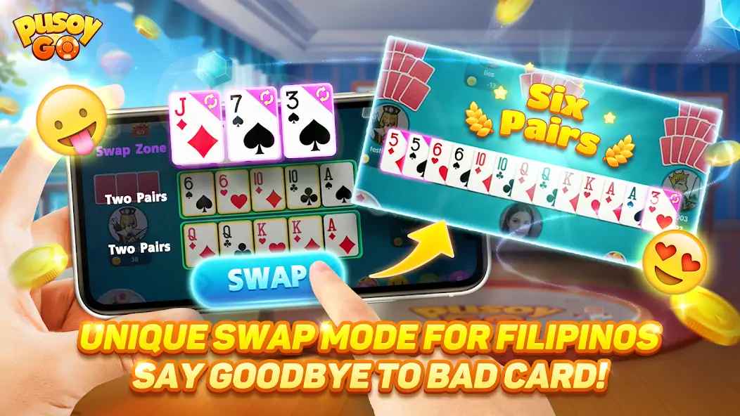 Скачать Pusoy Go-Competitive 13 Cards [MOD Бесконечные деньги] на Андроид