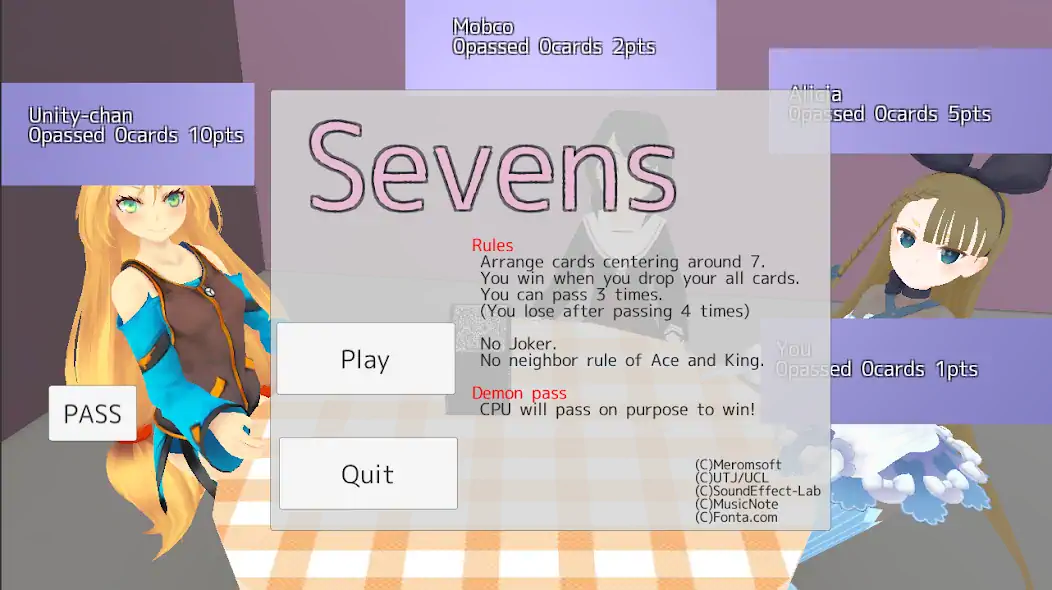 Скачать Sevens card game [MOD Много денег] на Андроид