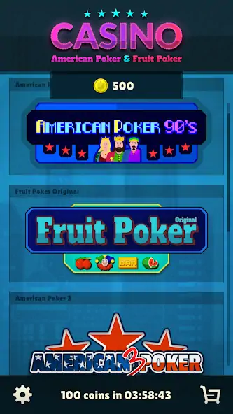 Скачать American Poker 90's Casino [MOD Бесконечные монеты] на Андроид