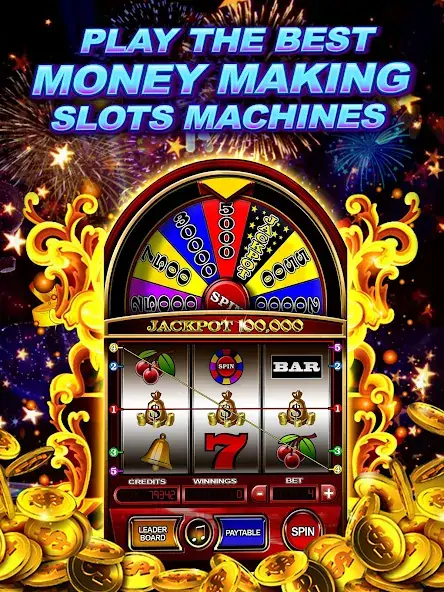 Скачать Money Wheel Slot Machine Game [MOD Много денег] на Андроид