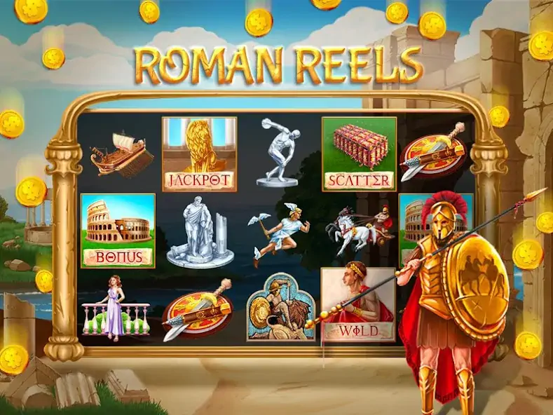 Скачать Rome Slots Casino Machine [MOD Много денег] на Андроид