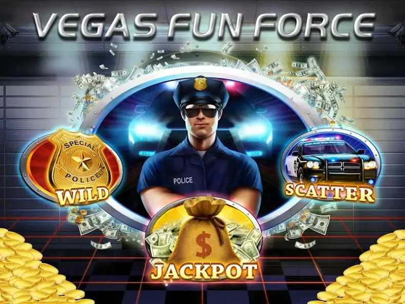 Скачать Cops Casino Slots [MOD Много денег] на Андроид