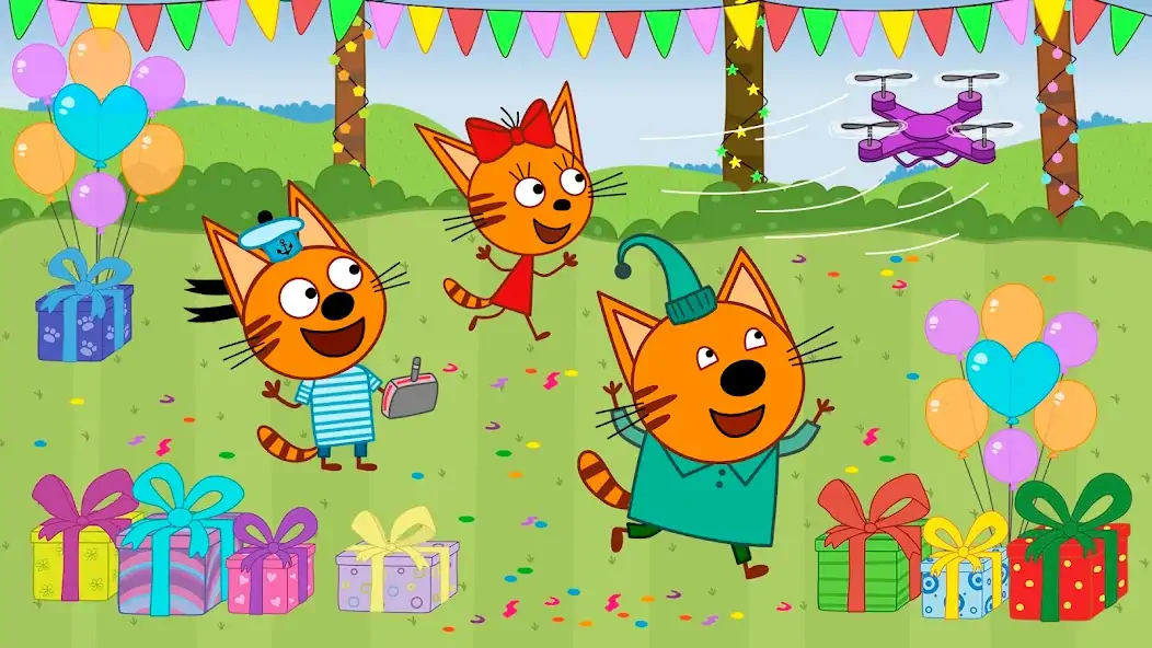 Скачать Три кота: День рождения детей [MOD Бесконечные монеты] на Андроид