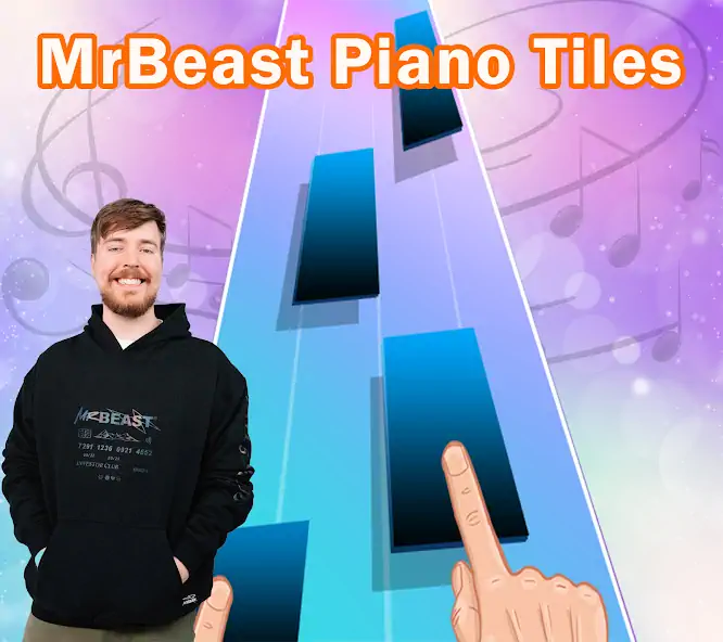 Скачать MrBeast piano Tiles Challenge [MOD Много монет] на Андроид