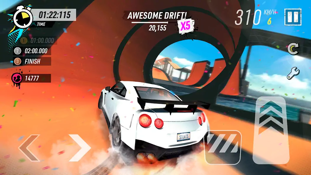 Скачать Car Stunt Races: Mega Ramps [MOD Много монет] на Андроид