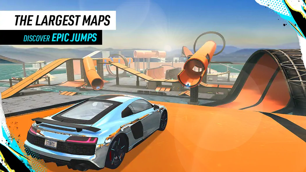 Скачать Car Stunt Races: Mega Ramps [MOD Много монет] на Андроид