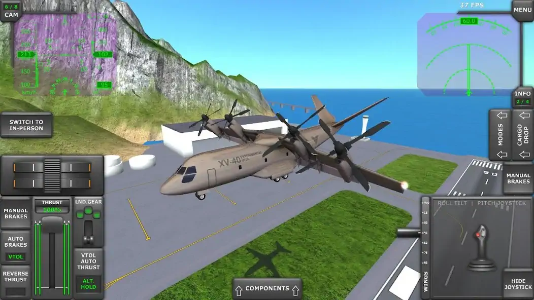 Скачать Turboprop Flight Simulator 3D [MOD Много монет] на Андроид