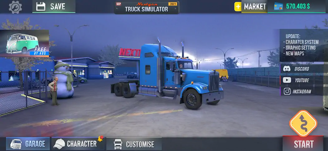 Скачать Nextgen: Truck Simulator [MOD Бесконечные монеты] на Андроид