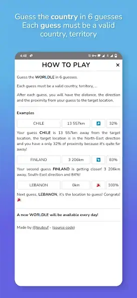 Скачать Worldle - Guess the Country [MOD Много монет] на Андроид