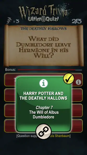 Скачать Harry Potter Wizard Quiz: U8Q [MOD Много денег] на Андроид