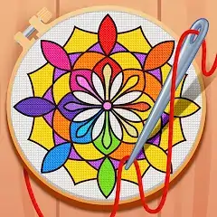Скачать Cross Stitch Coloring Mandala [MOD Много монет] + [MOD Меню] на Андроид