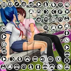 Скачать Anime High School Girl Life 24 [MOD Много монет] + [MOD Меню] на Андроид
