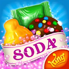 Скачать Candy Crush Soda Saga [MOD Много денег] + [MOD Меню] на Андроид