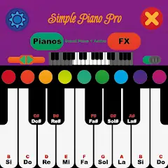 Скачать Simple Piano Pro [MOD Много монет] + [MOD Меню] на Андроид