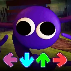 Скачать Purple Rainbow Friends FNF Mod [MOD Бесконечные монеты] + [MOD Меню] на Андроид