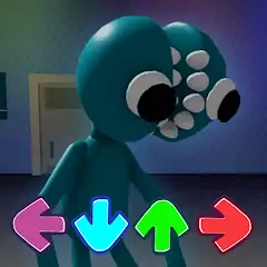 Скачать Teal Rainbow Friends FNF Mod [MOD Много монет] + [MOD Меню] на Андроид