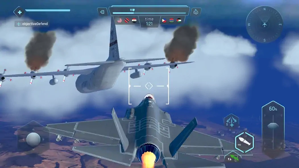 Скачать Sky Warriors: воздушные бои [MOD Бесконечные деньги] на Андроид