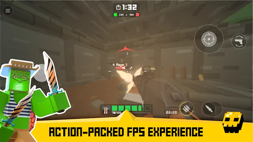 Скачать Krunker FRVR - Multiplayer FPS [MOD Много денег] на Андроид