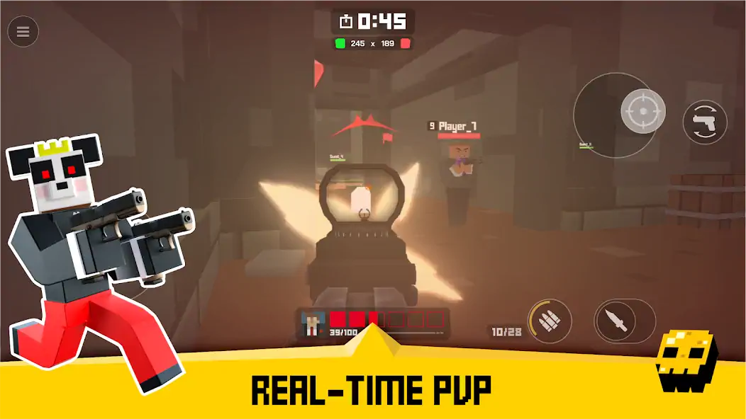 Скачать Krunker FRVR - Multiplayer FPS [MOD Много денег] на Андроид