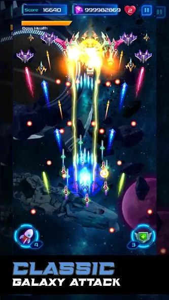 Скачать Galaxy Attack: Space Shooter [MOD Бесконечные деньги] на Андроид