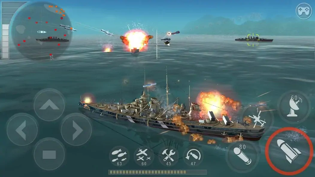 Скачать Морская битва: Мировая война [MOD Много денег] на Андроид