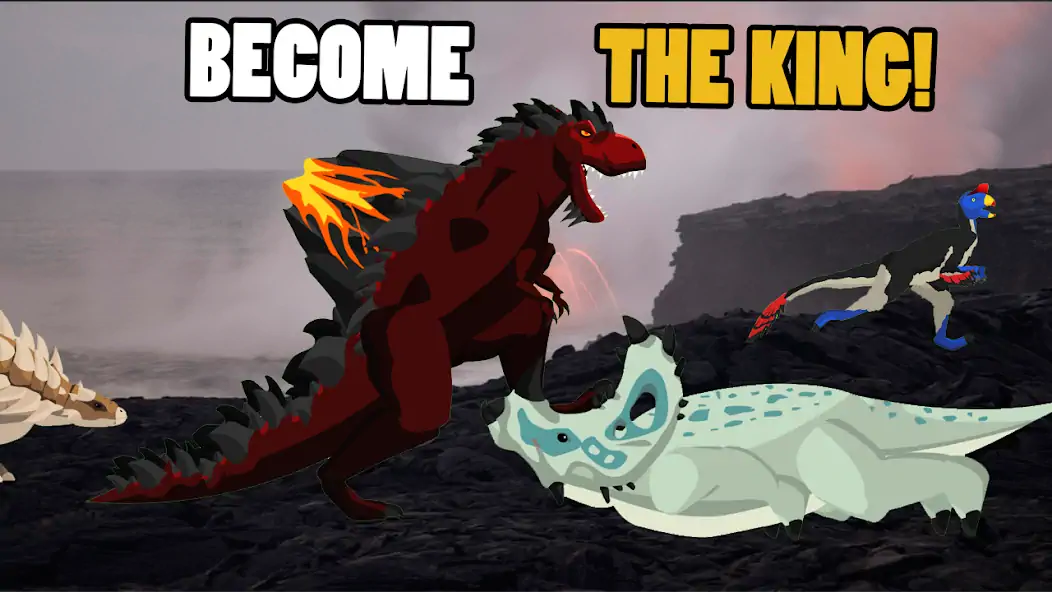 Скачать T-Rex Fights More Dinosaurs [MOD Бесконечные монеты] на Андроид