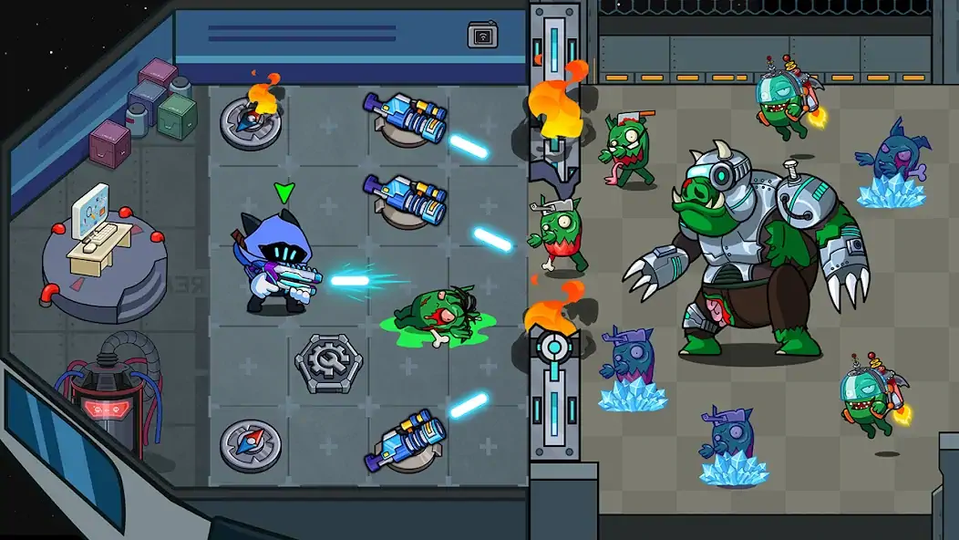 Скачать Space Survival: Zombie Attack [MOD Много денег] на Андроид