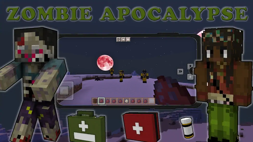 Скачать Zombie Apocalypse Craft Mod [MOD Много монет] на Андроид