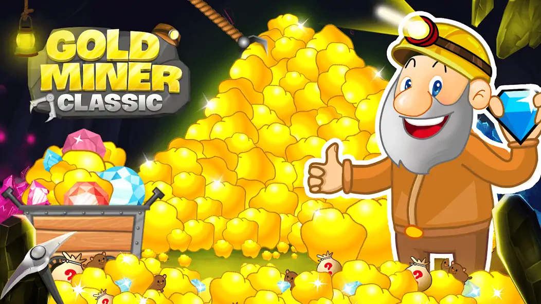 Скачать Gold Miner Classic: Gold Rush [MOD Много денег] на Андроид