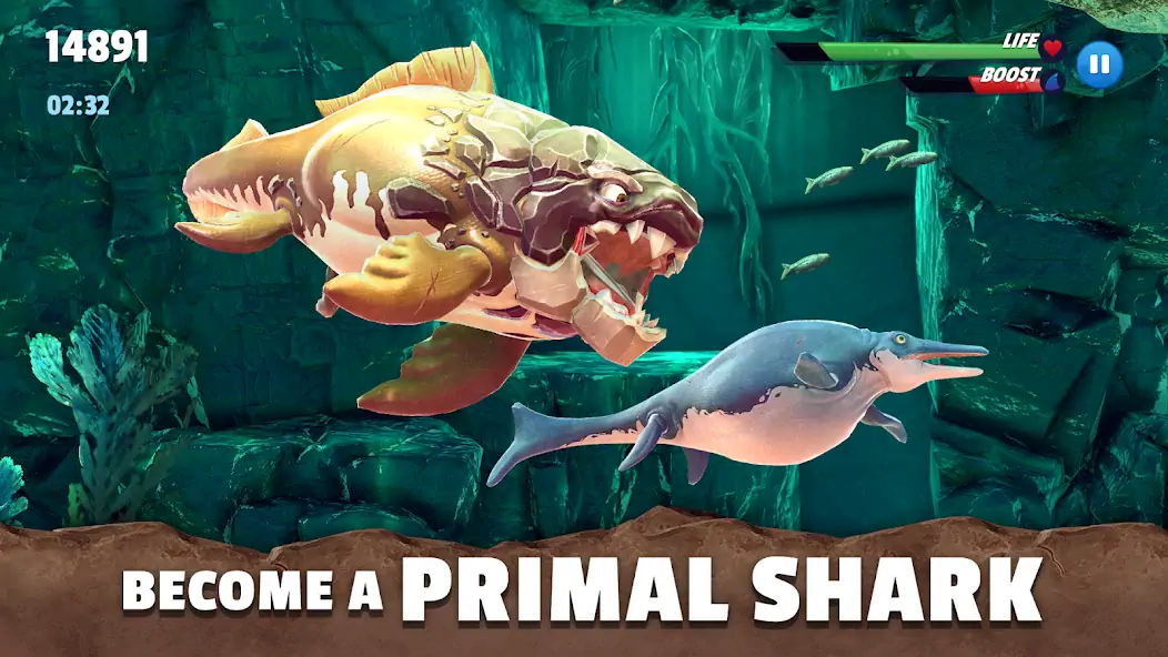 Скачать Hungry Shark Primal [MOD Бесконечные монеты] на Андроид
