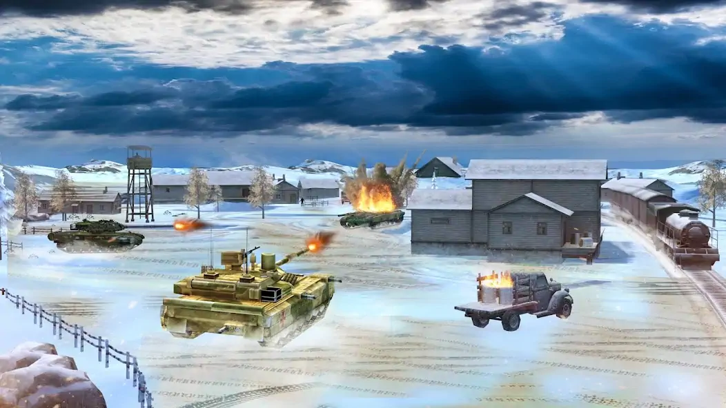 Скачать Армейские танковые игры война [MOD Много монет] на Андроид