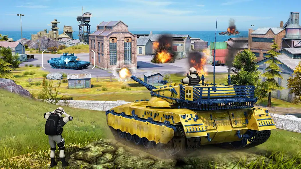 Скачать Армейские танковые игры война [MOD Много монет] на Андроид