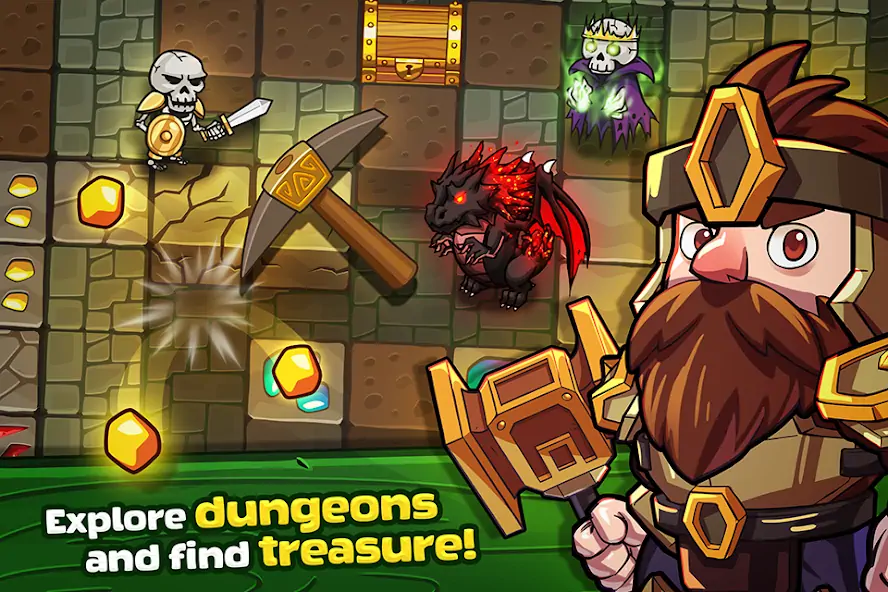 Скачать Mine Quest: Dwarven Adventure [MOD Много монет] на Андроид