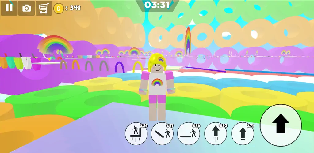Скачать Rainbow Parkour sweet Girl [MOD Бесконечные монеты] на Андроид
