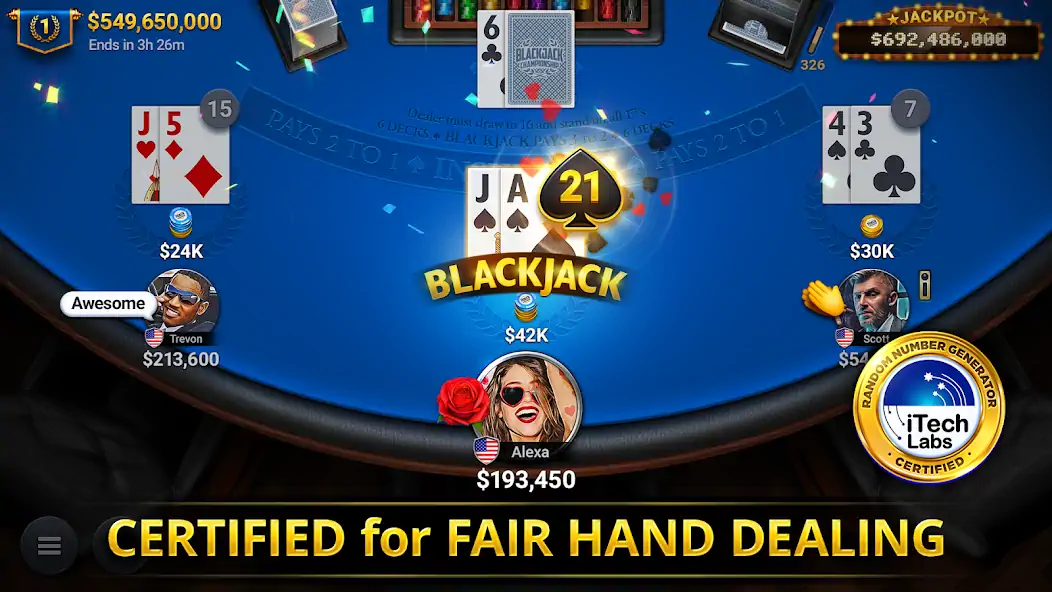Скачать Blackjack Championship [MOD Много монет] на Андроид
