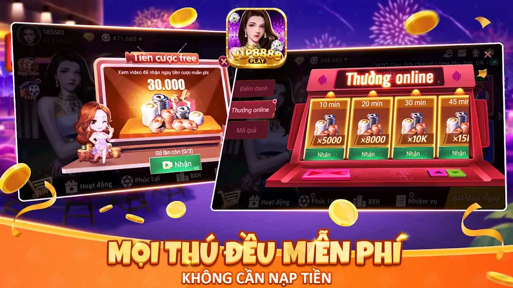 Скачать VIP8888 Play - Sòng Bạc ONLINE [MOD Бесконечные монеты] на Андроид