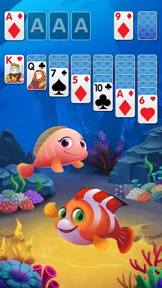 Скачать Solitaire Fish Klondike Card [MOD Много денег] на Андроид