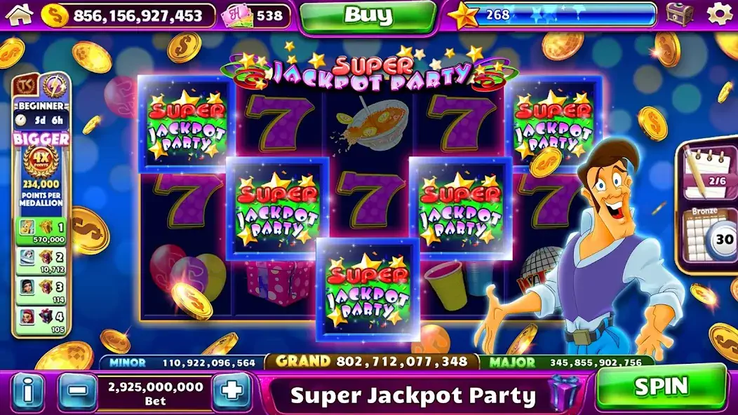 Скачать Jackpot Party Игровые Автоматы [MOD Бесконечные монеты] на Андроид