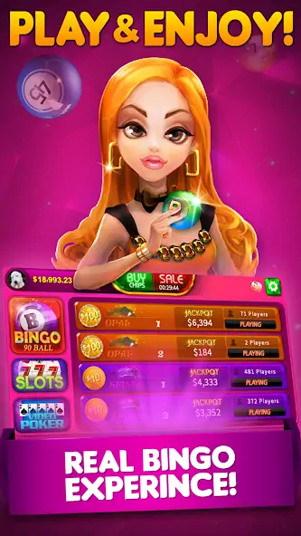 Скачать Bingo 90 Live: Vegas Slots [MOD Много монет] на Андроид