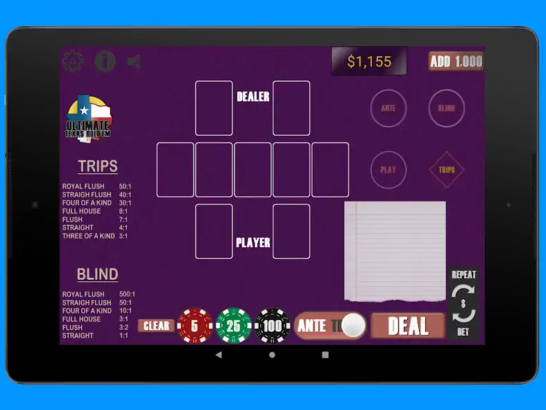 Скачать Texas Ultimate Holdem [MOD Много монет] на Андроид