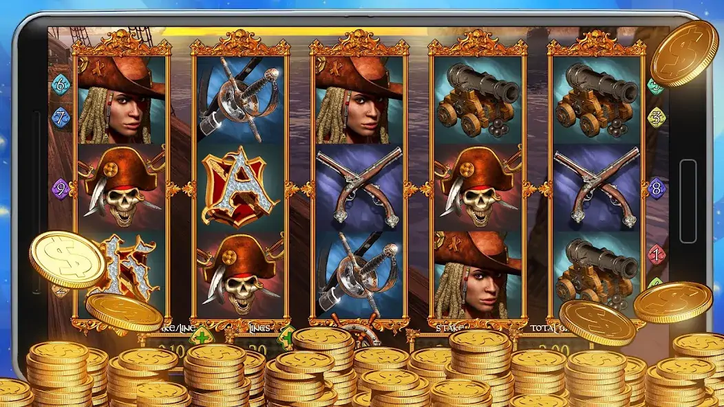 Скачать Pirate Slots: VR Slot Machine  [MOD Бесконечные монеты] на Андроид