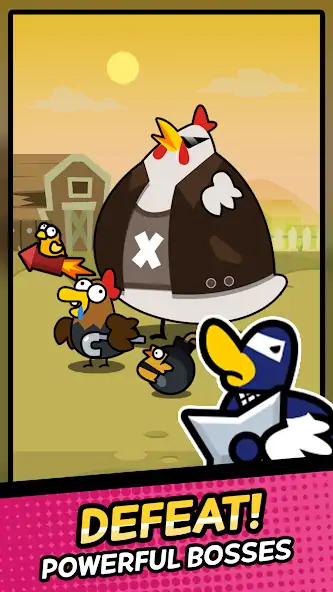 Скачать Duck vs Chicken : Idle Defense [MOD Много монет] на Андроид