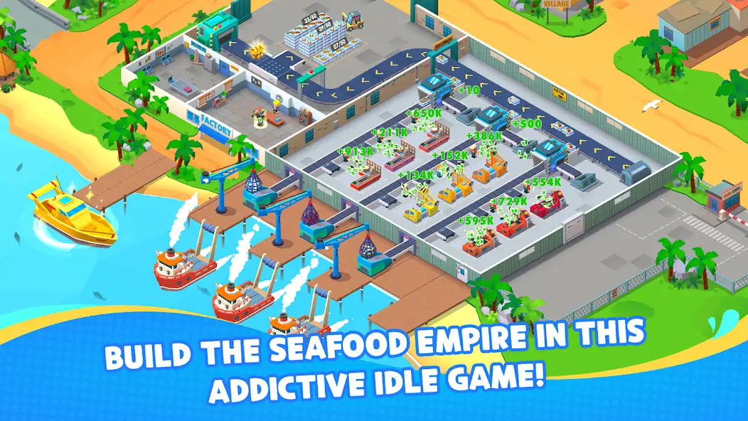 Скачать Idle Seafood Inc - Tycoon [MOD Бесконечные деньги] на Андроид