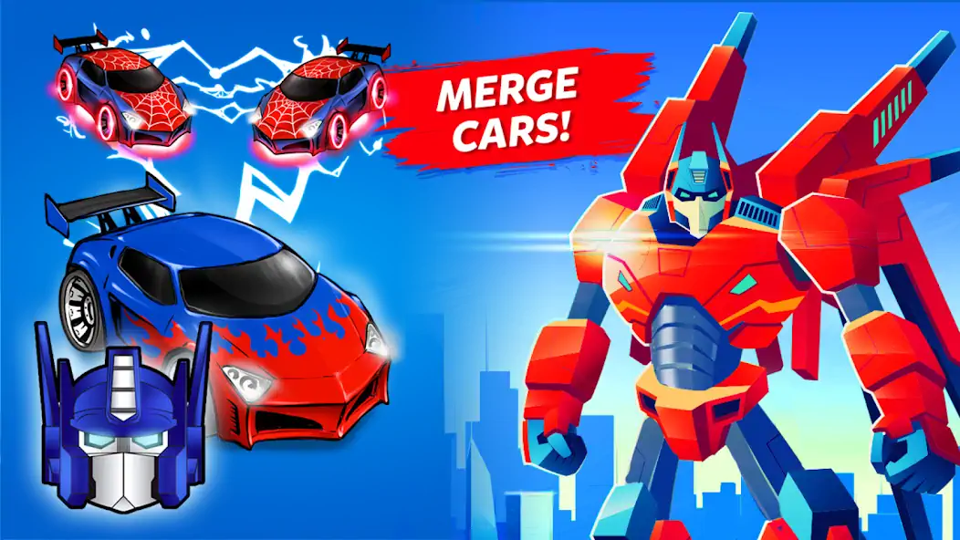 Скачать Merge Battle Car Машины роботы [MOD Много денег] на Андроид
