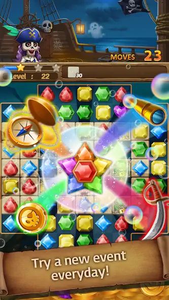 Скачать Jewels Ghost Ship: jewel games [MOD Много денег] на Андроид