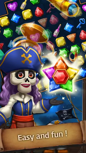 Скачать Jewels Ghost Ship: jewel games [MOD Много денег] на Андроид